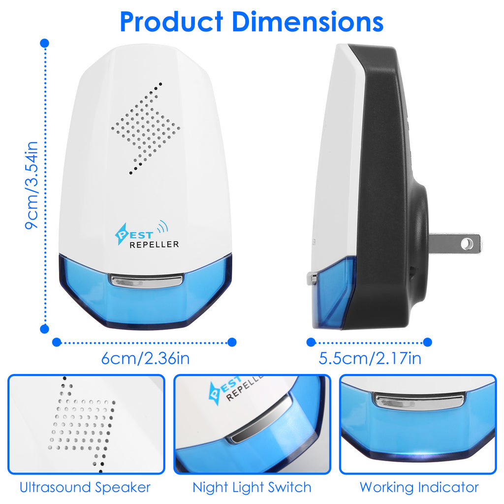 Ultrasonic Pest Repeller (2-Pack) – Quiet, Plug-In Protection
