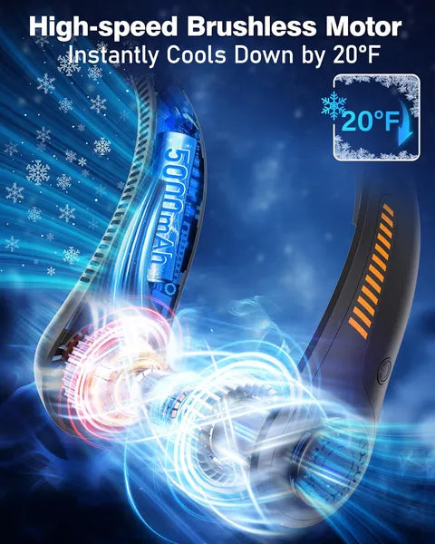 Cooling Neck Fan – Hands-Free Portable Airflow (5 Speeds)